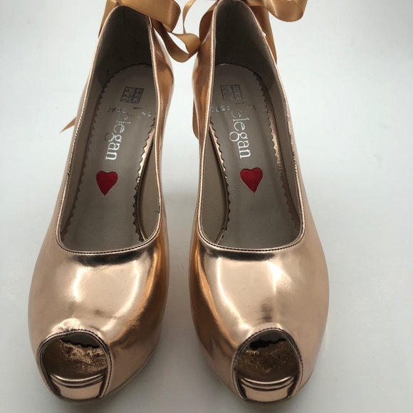 HANDMADE COPPER LEATHER WOMAN HEELS - Picture 2 of 4